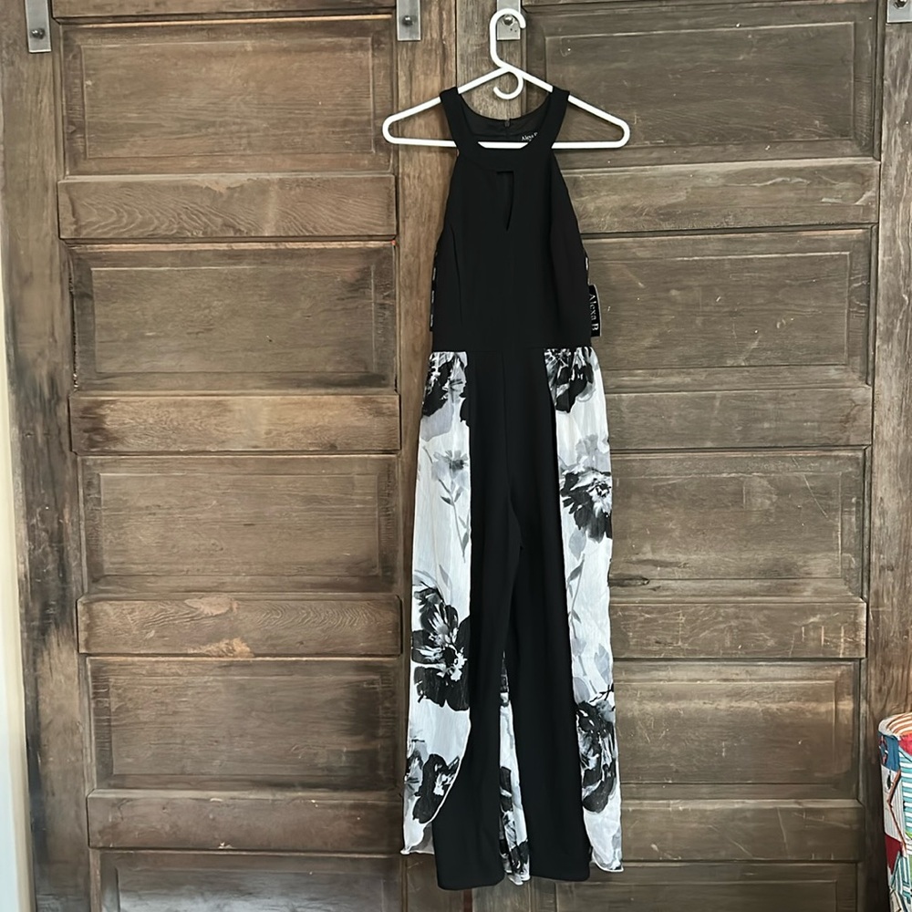 Alex B. Nites Women‎ Jumpsuit Size 6 Stretch Elastic Waist Floral NEW